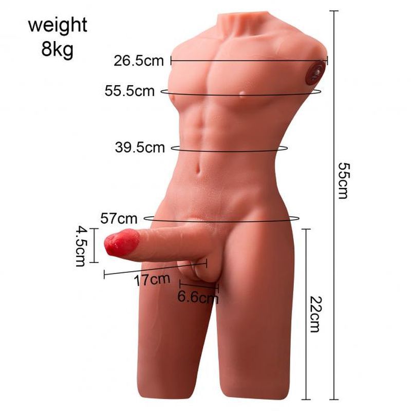 Jason 8kg USB Auto Thrusting 17cm Cock and Ass Male Torso-SQ-MAR30023