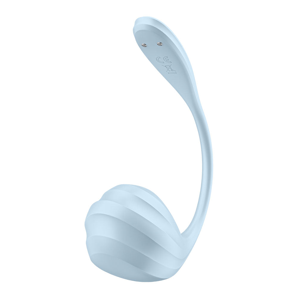 Satisfyer Smooth Petal - Light Blue - Light Blue USB Rechargeable Wearable Stimulator with App Control-4002743