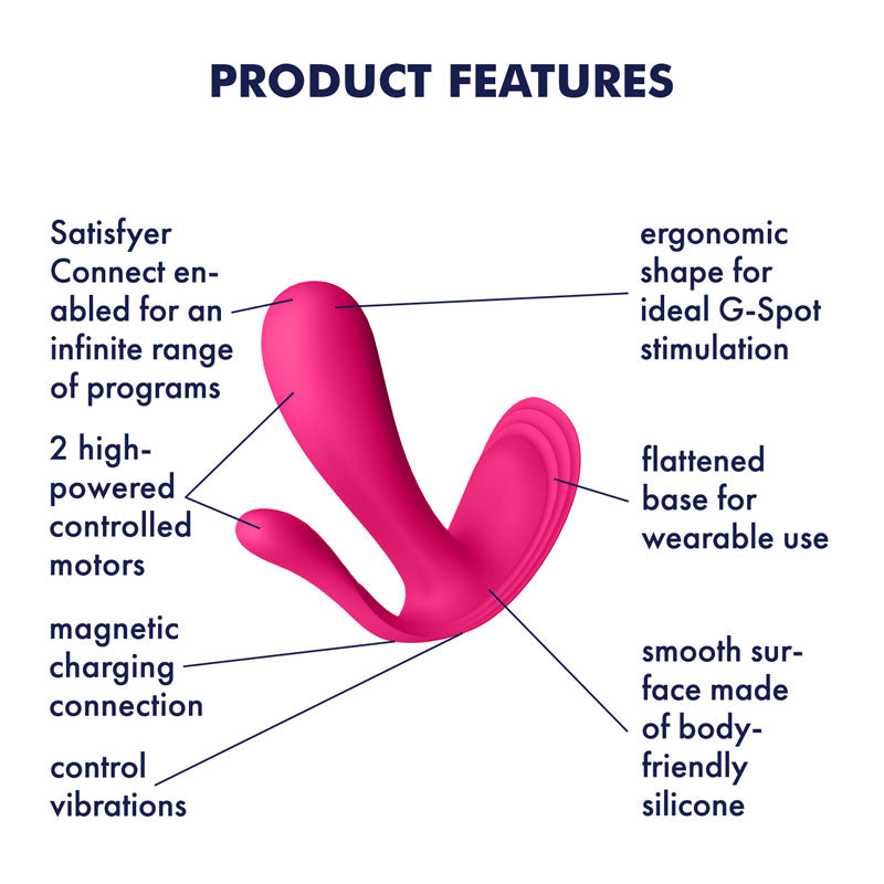 Satisfyer Top Secret + - Pink Wearable Vibrator with App Control-4003429
