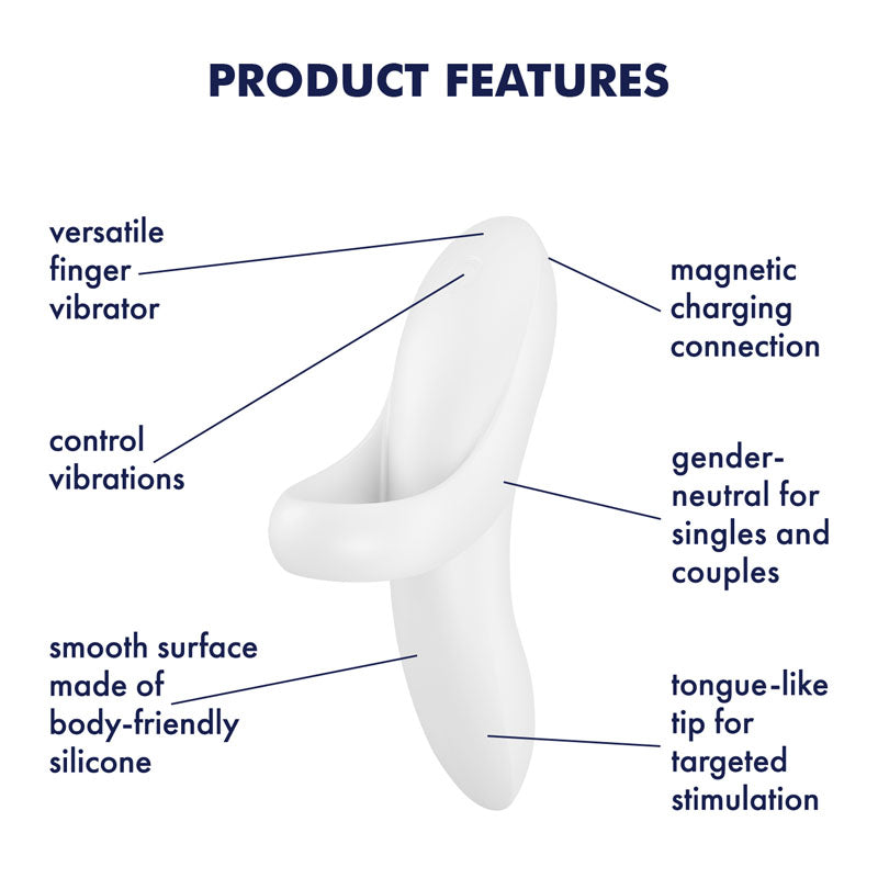 Satisfyer Bold Lover - White USB Rechargeable Finger Stimulator-4004105