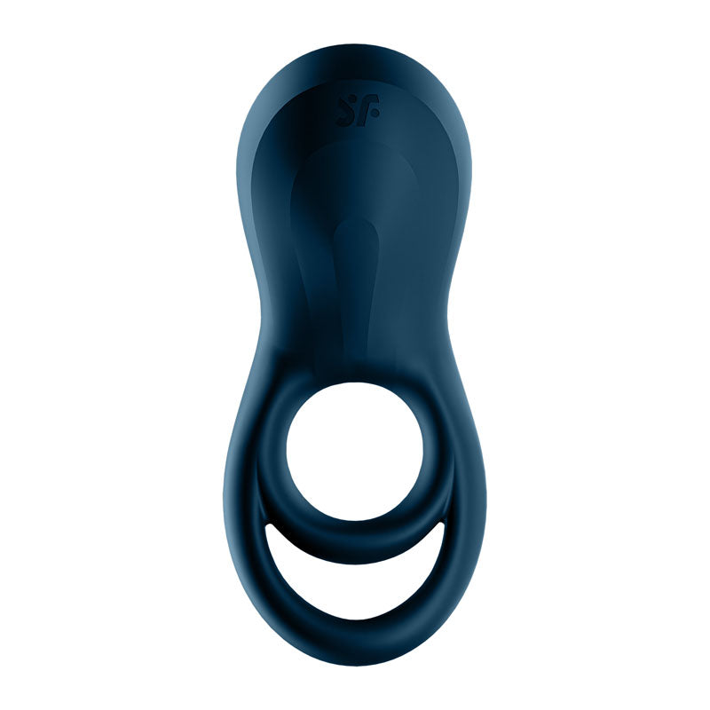 Satisfyer Epic Duo - Navy Blue USB Rechargeable Cock & Balls Ring with App Control-4009940