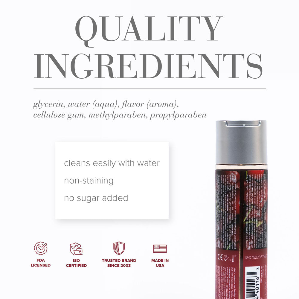 JO H2O Cherry Burst Lube - 120 mL - Cherry Flavoured Water Based Lubricant - 120 ml Bottle-40116