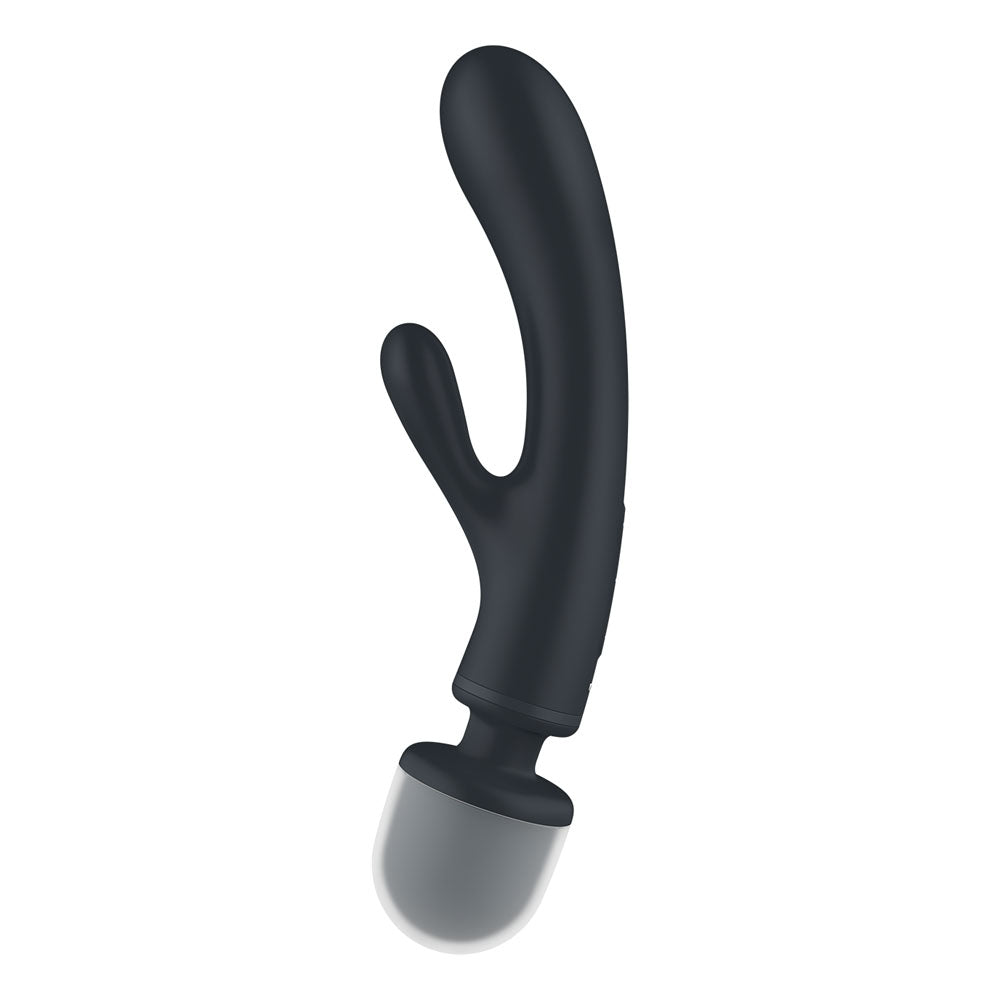 Satisfyer Triple Lover - Grey USB Rechargeable Rabbit Vibrator and Massage Wand-4018201