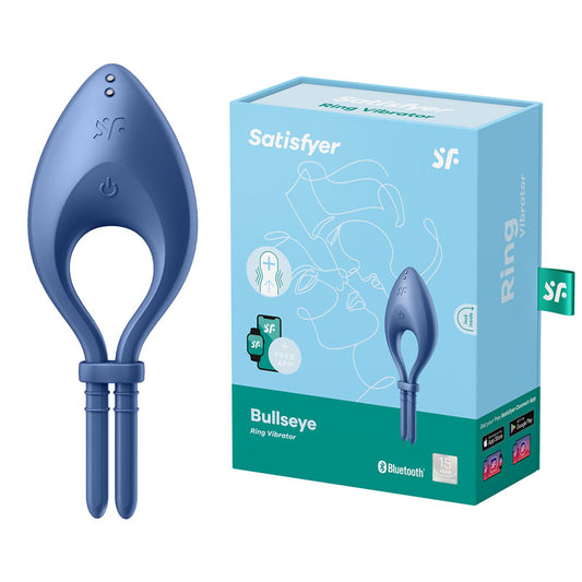 Satisfyer Bullseye - Blue - Blue Vibrating Adjustable Lasso Cock Ring-4018362