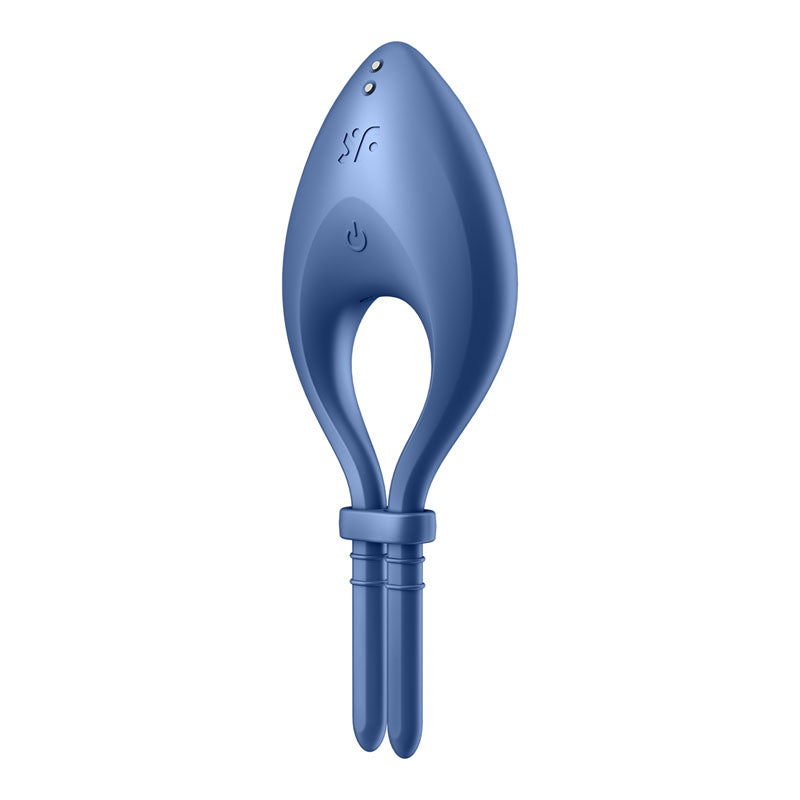Satisfyer Bullseye - Blue - Blue Vibrating Adjustable Lasso Cock Ring-4018362