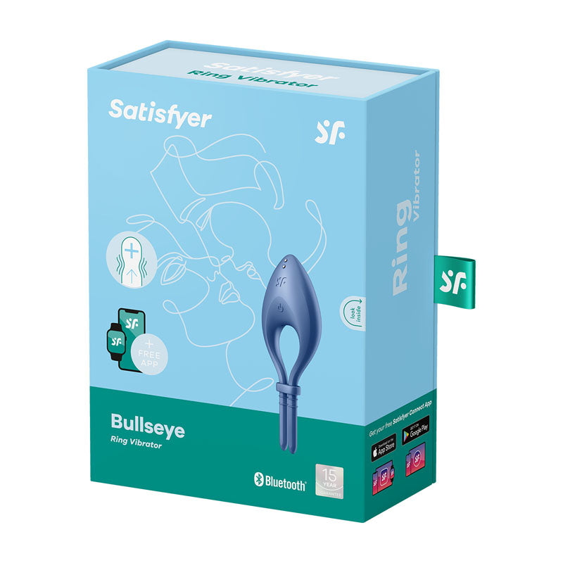 Satisfyer Bullseye - Blue - Blue Vibrating Adjustable Lasso Cock Ring-4018362