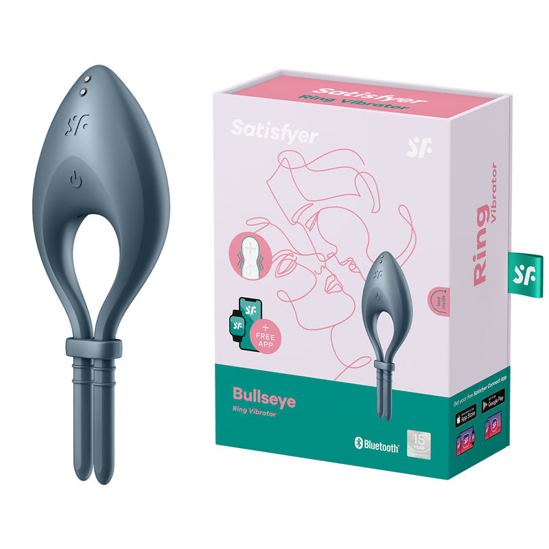 Satisfyer Bullseye - Navy - Navy Vibrating Adjustable Lasso Cock Ring-4018379