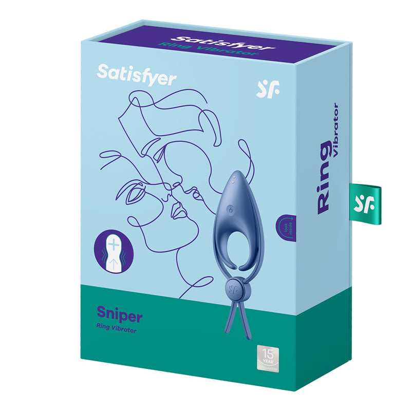 Satisfyer Sniper - Blue - Blue Vibrating Adjustable Lasso Cock Ring-4018393