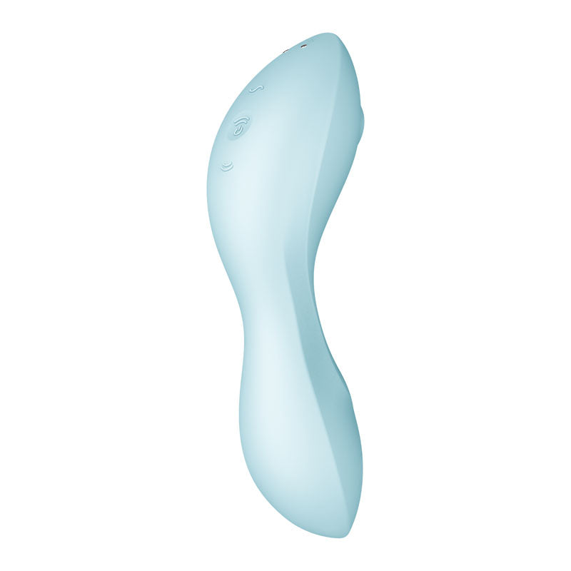 Satisfyer Curvy Trinity 5 - Blue USB Rechargeable Air Pulse Stimulator & Vibrator with App Control-4036564