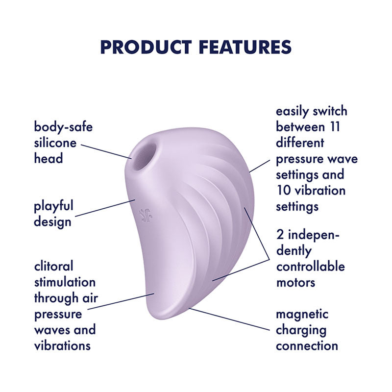 Satisfyer Pearl Diver - Violet - Violet USB Rechargeable Air Pulsation Stimulator-4037240