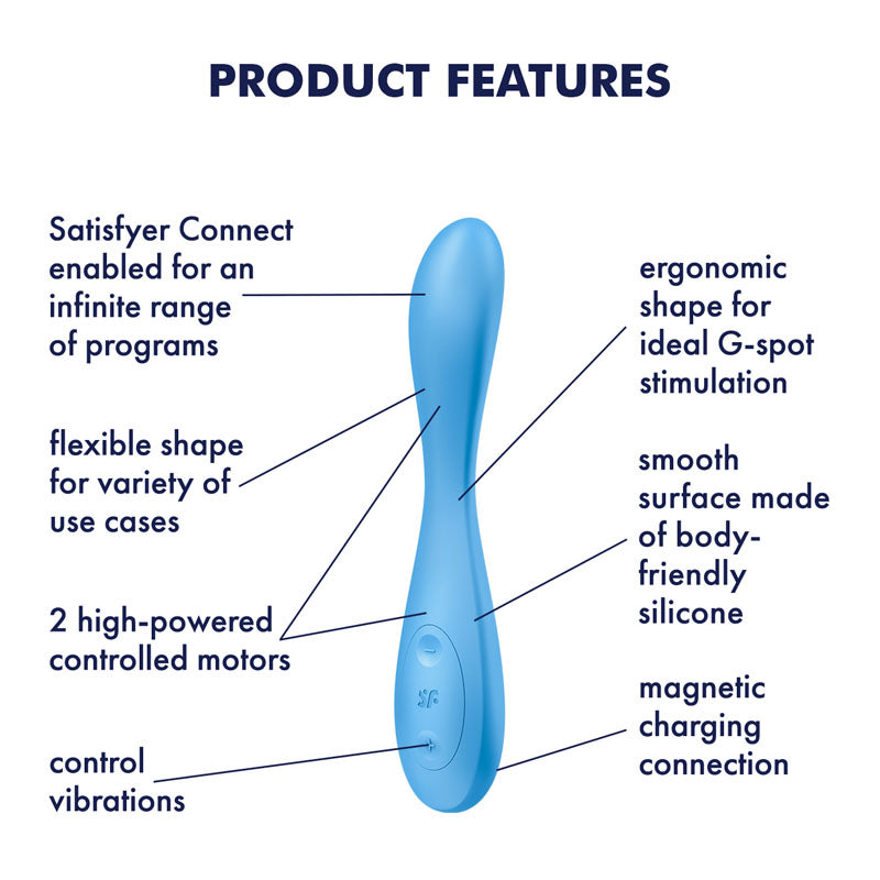 Satisfyer G-Spot Flex 4 - Blue USB Rechargeable Vibrator with App Control-4038698