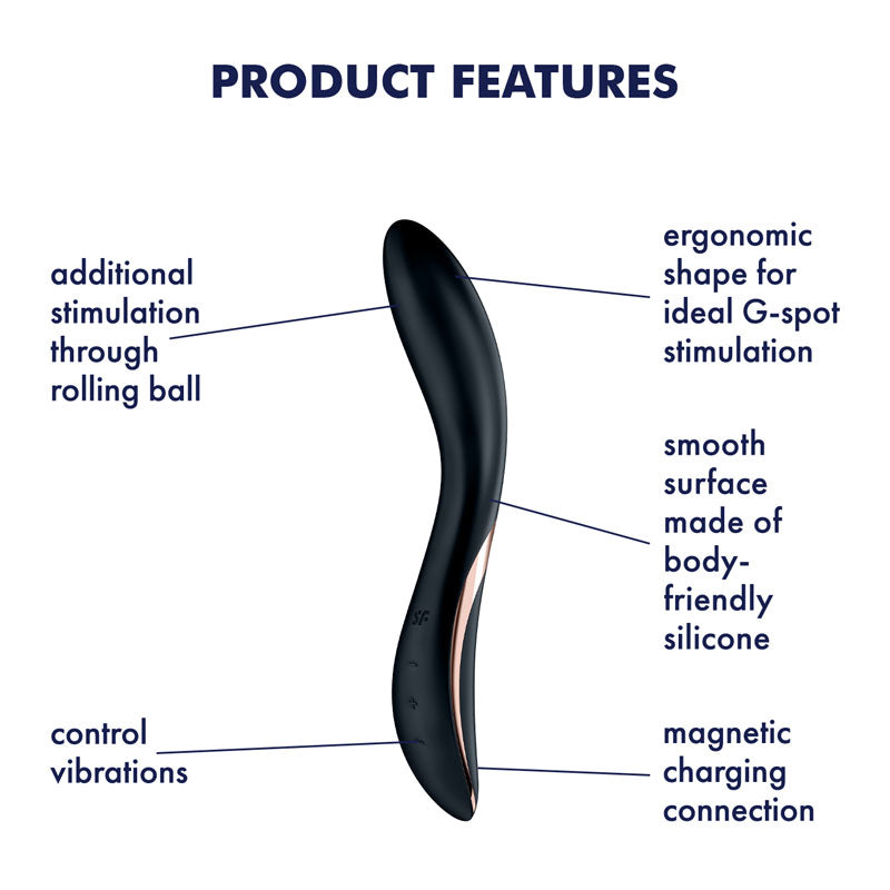 Satisfyer Rrrolling Explosion - Black USB Rechargeable Vibrator-4044019