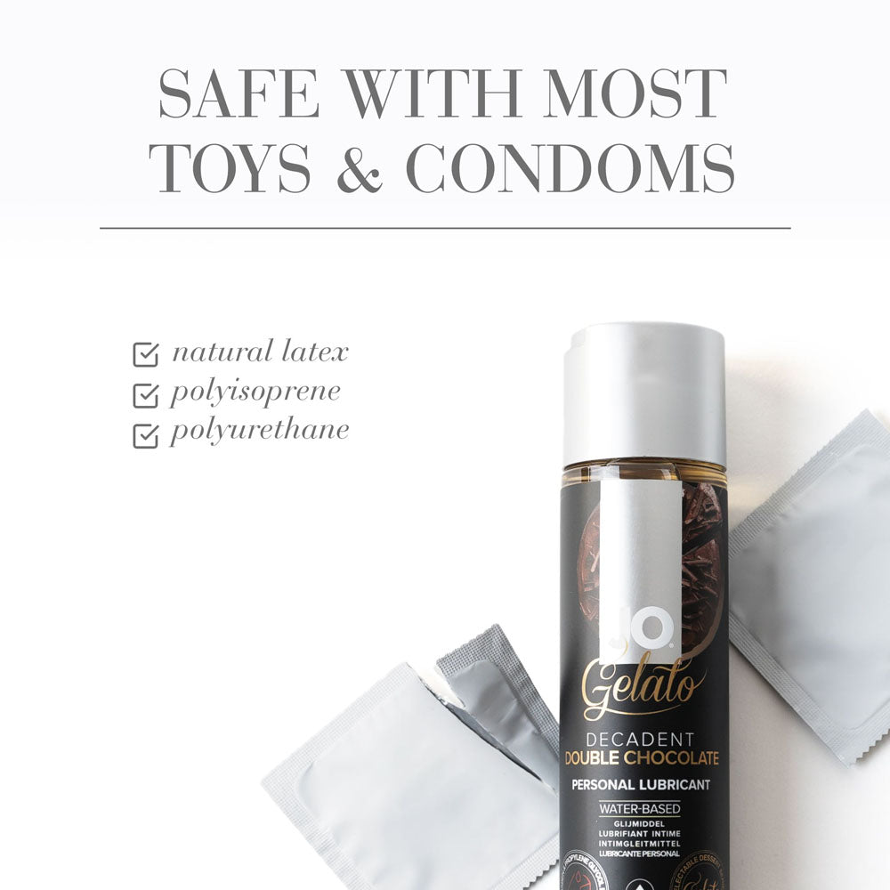 JO Gelato Decadent Double Chocolate Lubricant - 120 mL - Chocolate Flavoured Water Based Lubricant - 120 ml Bottle-40485