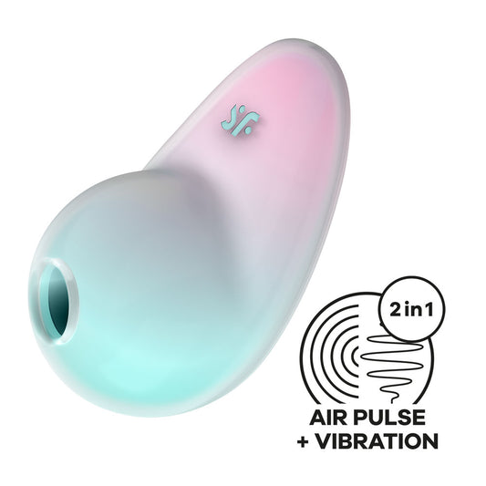 Satisfyer Pixie Dust - Mint/Pink - Mint/Pink USB Rechargeable Vibrating Air Pulse Stimulator-4049724