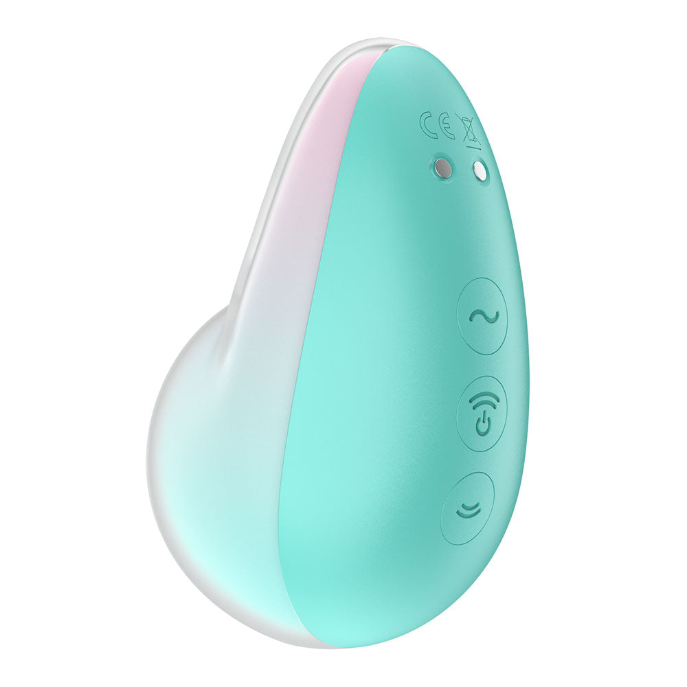 Satisfyer Pixie Dust - Mint/Pink - Mint/Pink USB Rechargeable Vibrating Air Pulse Stimulator-4049724