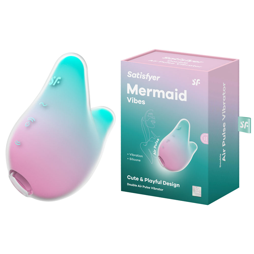 Satisfyer Mermaid Vibes - Mint/Pink - Mint/Pink USB Rechargeable Air Pulse Stimulator-4049748