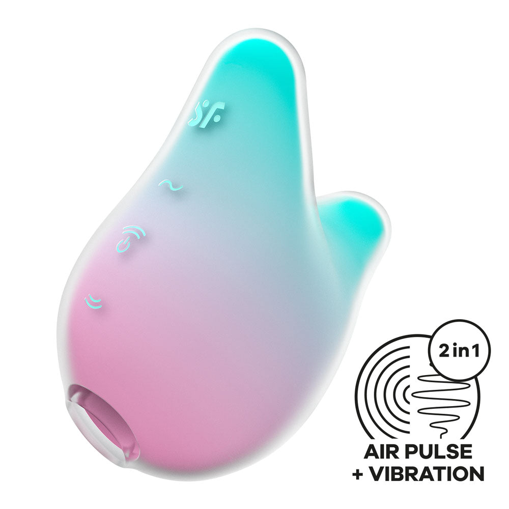 Satisfyer Mermaid Vibes - Mint/Pink - Mint/Pink USB Rechargeable Air Pulse Stimulator-4049748