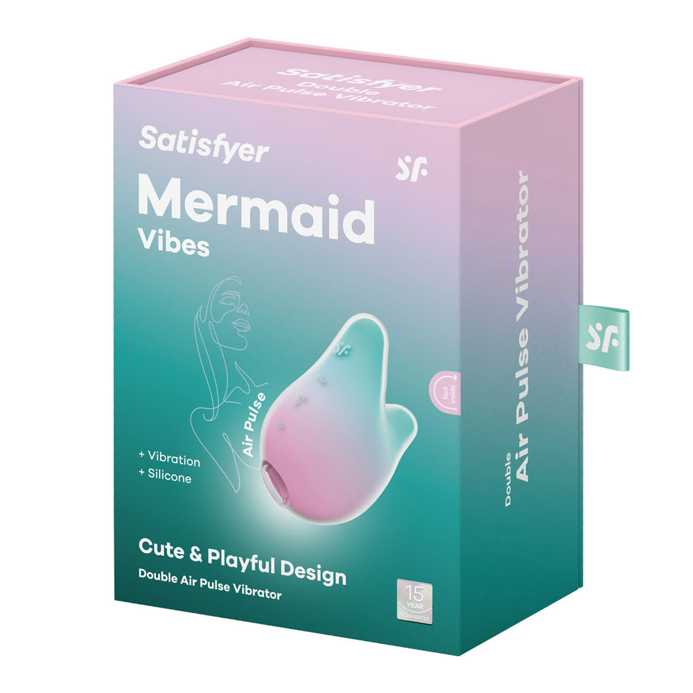 Satisfyer Mermaid Vibes - Mint/Pink - Mint/Pink USB Rechargeable Air Pulse Stimulator-4049748