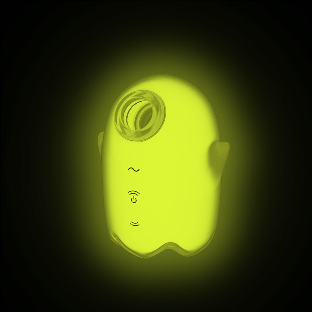 Satisfyer Glowing Ghost - Yellow - Glow in Dark Yellow USB Rechargeable Air Pulse Stimulator-4060064