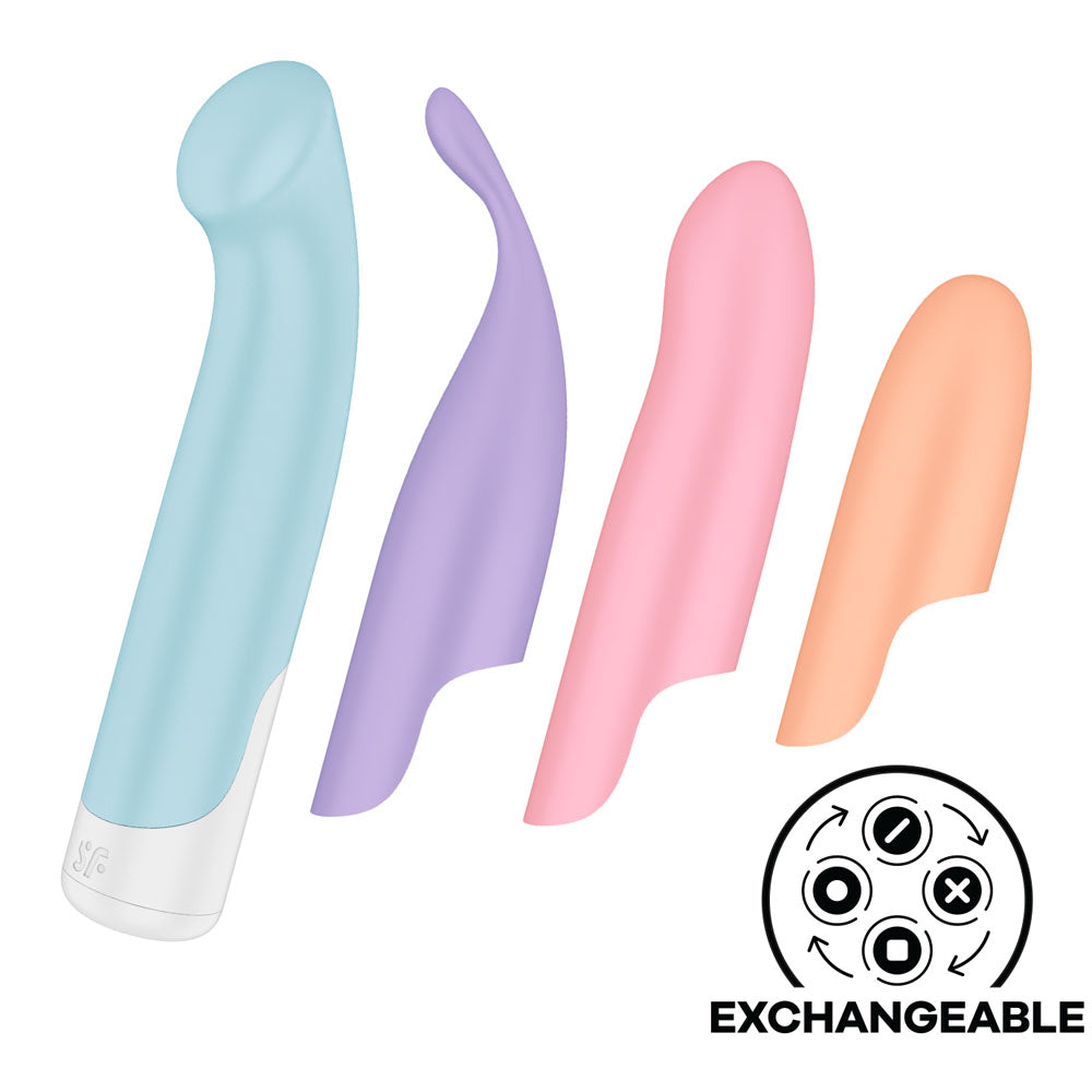 Satisfyer Playful Four - USB Rechargeable Vibrator with 4 Interchangeable-4067681