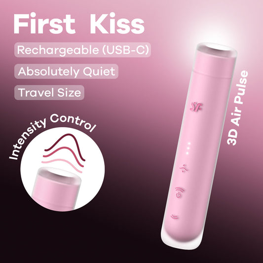 Satisfyer First Kiss - Pink USB Rechargeable Air Pulse Stimulator-4078465