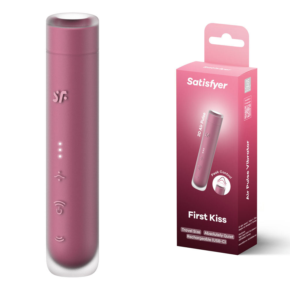 Satisfyer First Kiss - Pink USB Rechargeable Air Pulse Stimulator-4078465