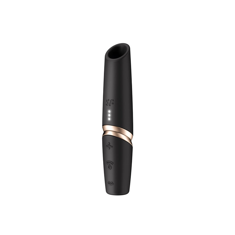 Satisfyer Perfect Kiss - Black USB Rechargeable Air Pulse Stimulator-4078496