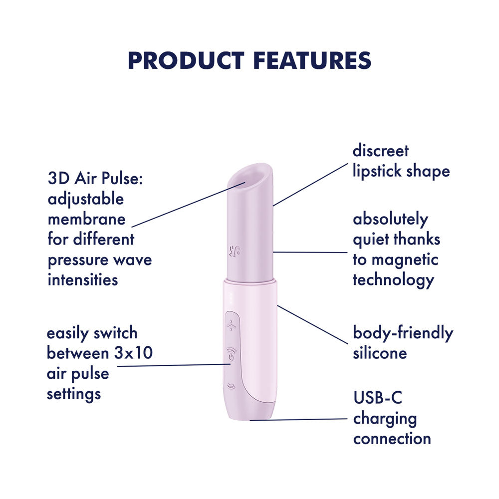 Satisfyer Secret Kiss - Lilac USB Rechargeable Air Pulse Stimulator-4078519