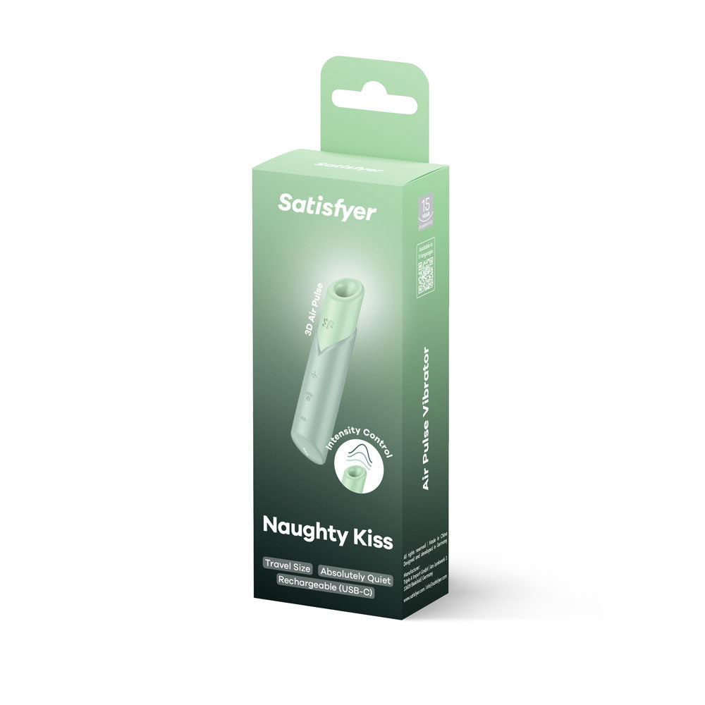 Satisfyer Naughty Kiss - Mint Green USB Rechargeable Air Pulse Stimulator-4078557