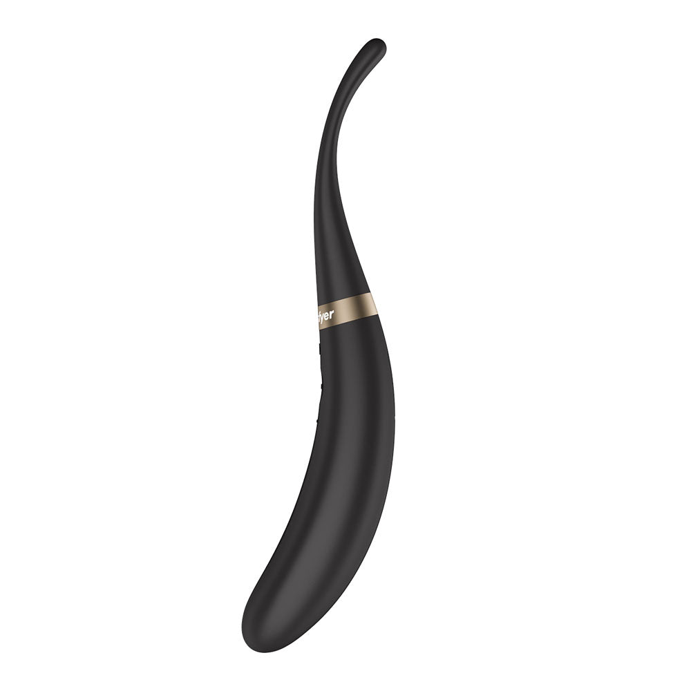 Satisfyer Tip Tease - Black - Black USB Rechargeable Vibrator with Twirling Tip-4082363