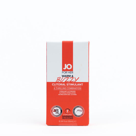 JO Warm & Buzzy Clitoral Stimulant - 10 mL - Warming Clitoral Stimulation Gel - 10 ml Tube-41216