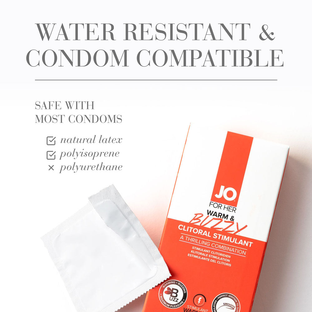 JO Warm & Buzzy Clitoral Stimulant - 10 mL - Warming Clitoral Stimulation Gel - 10 ml Tube-41216