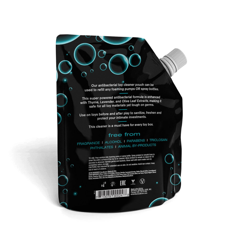 Wicked Foaming & Spray Toy Cleaner Refill - Unscented Antibacterial Toy Cleaner - 710 ml (24 oz) Pouch-90024