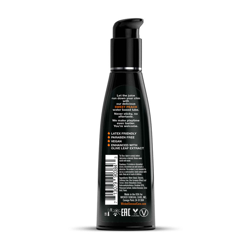 Wicked Aqua Sweet Peach - Sweet Peach Flavoured Water Based Lubricant - 120 ml (4 oz) Bottle-90384