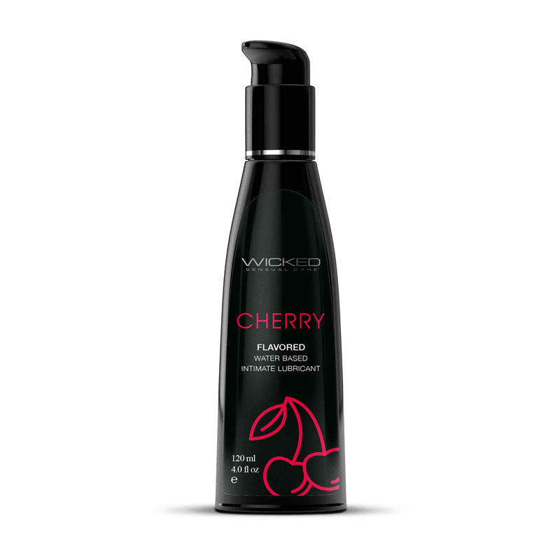 Wicked Aqua Cherry - Cherry Flavoured Water Based Lubricant - 120 ml (4 oz) Bottle-90434