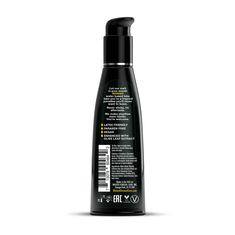 Wicked Aqua Mango - Mango Flavoured Water Based Lubricant - 120 ml (4 oz) Bottle-90464