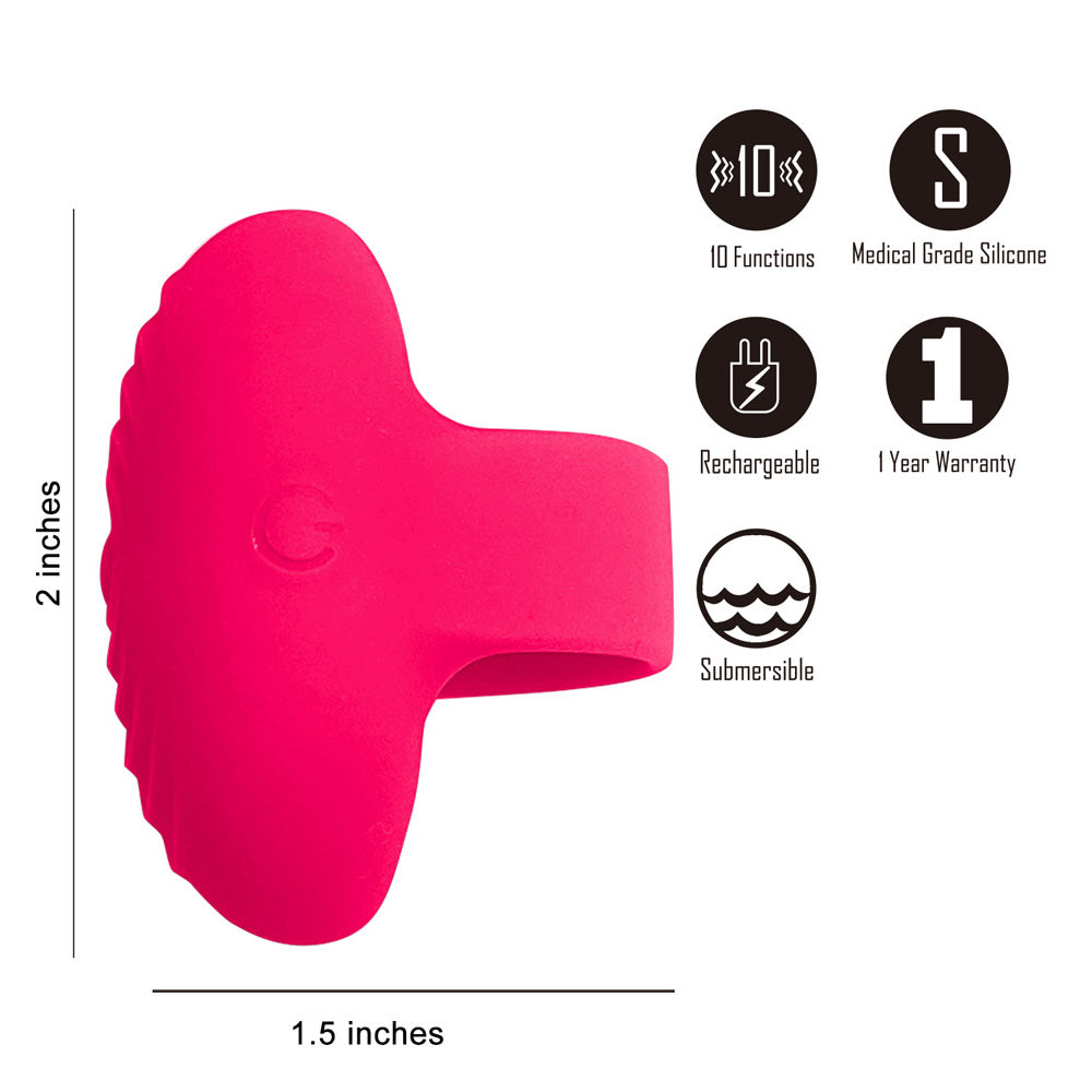 Maia RUBY - Pink USB Rechargeable Finger Stimulator-AF-011
