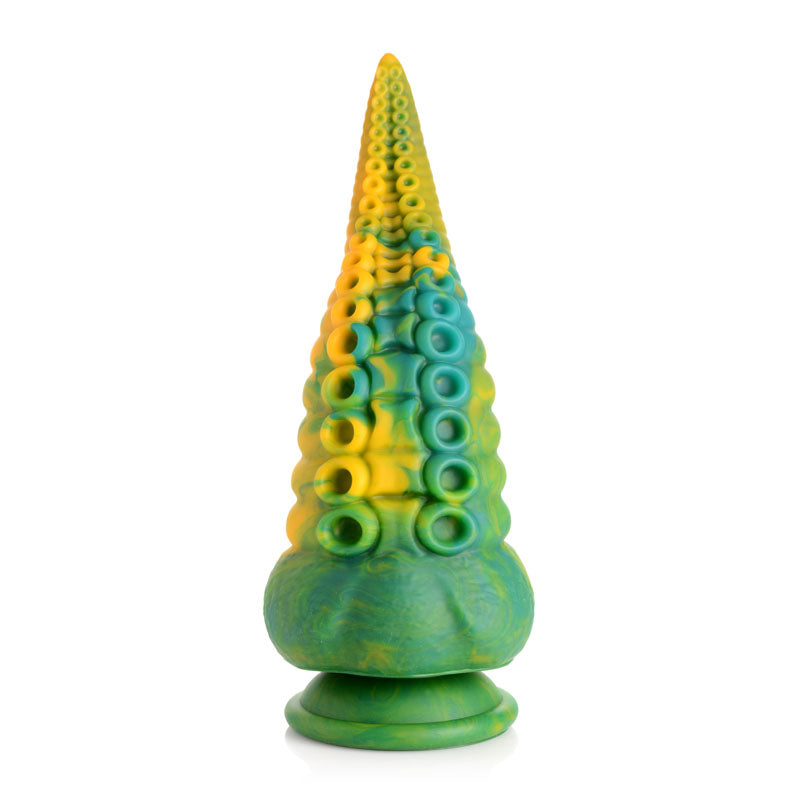 Creature Cocks Monstropus Tentacled Monster Silicone Dildo - Green/Yellow 21.6 cm Fantasy Dildo-AG919
