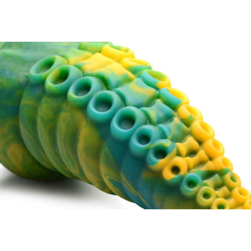 Creature Cocks Monstropus Tentacled Monster Silicone Dildo - Green/Yellow 21.6 cm Fantasy Dildo-AG919