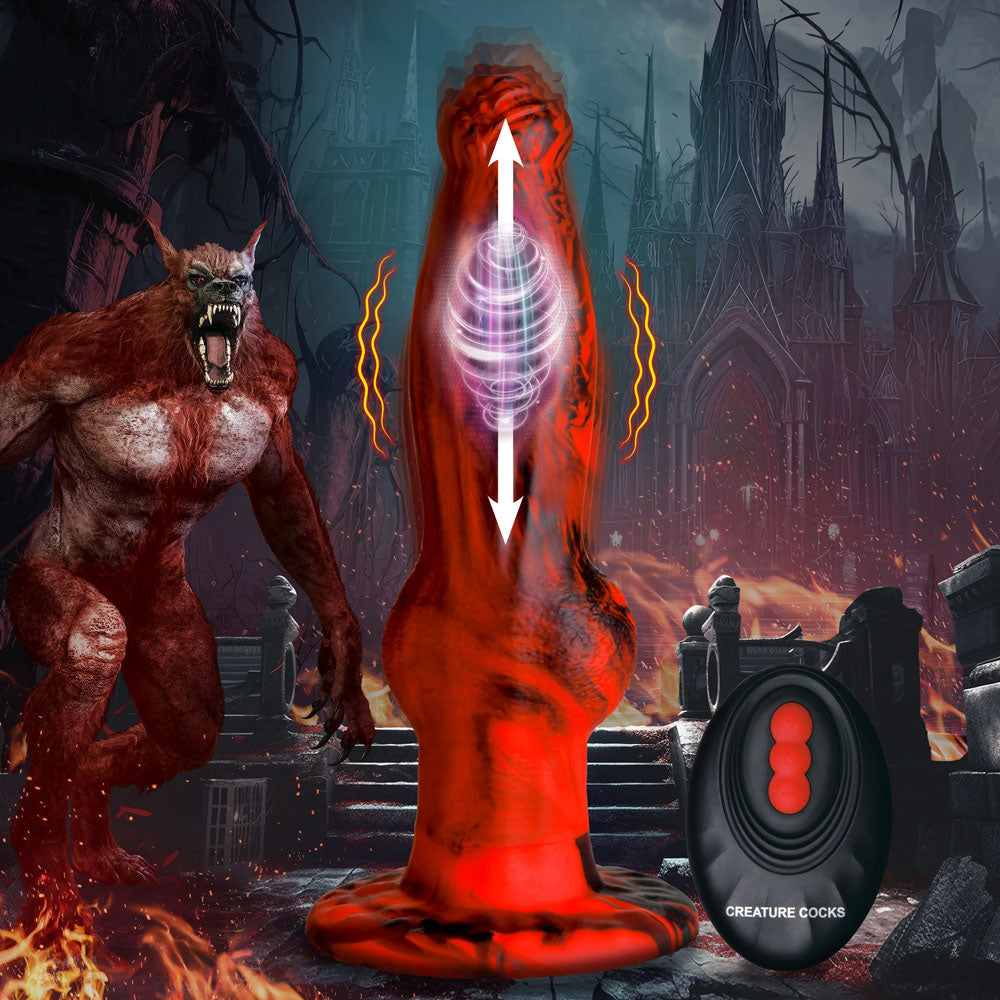 Creature Cocks Hell Wolf - Red 22 cm USB Rechargeable Thrusting Fantasy Dildo-AH327