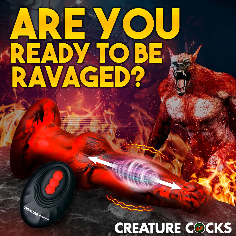 Creature Cocks Hell Wolf - Red 22 cm USB Rechargeable Thrusting Fantasy Dildo-AH327