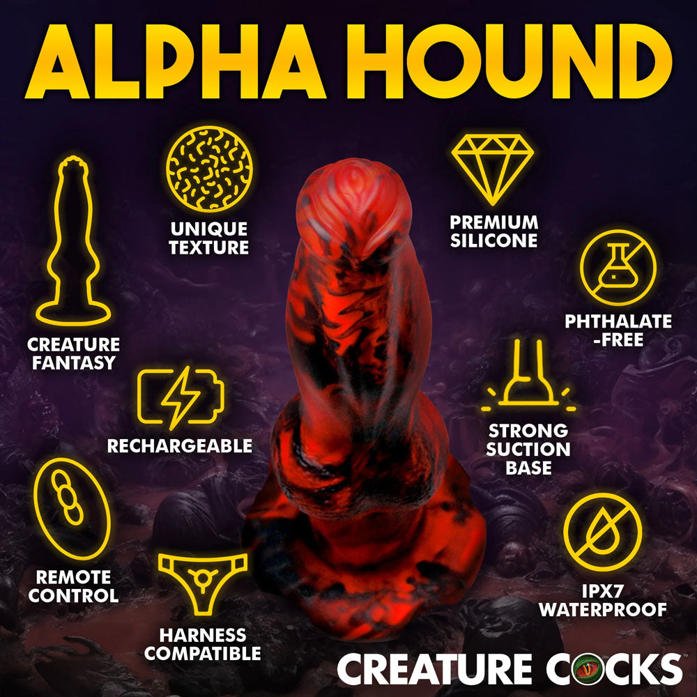 Creature Cocks Hell Wolf - Red 22 cm USB Rechargeable Thrusting Fantasy Dildo-AH327