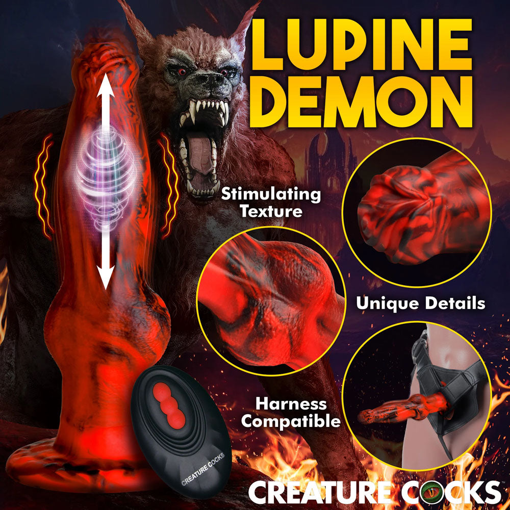Creature Cocks Hell Wolf - Red 22 cm USB Rechargeable Thrusting Fantasy Dildo-AH327