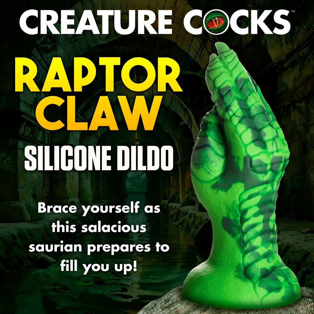 Creature Cocks Raptor Claw Fisting Silicone Dildo - Green 21.8 cm Claw Fantasy Dildo-AH469-GREEN