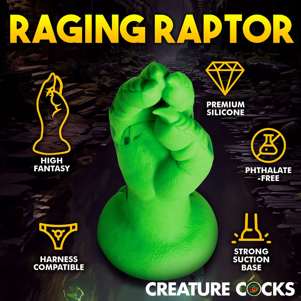 Creature Cocks Raptor Claw Fisting Silicone Dildo - Green 21.8 cm Claw Fantasy Dildo-AH469-GREEN