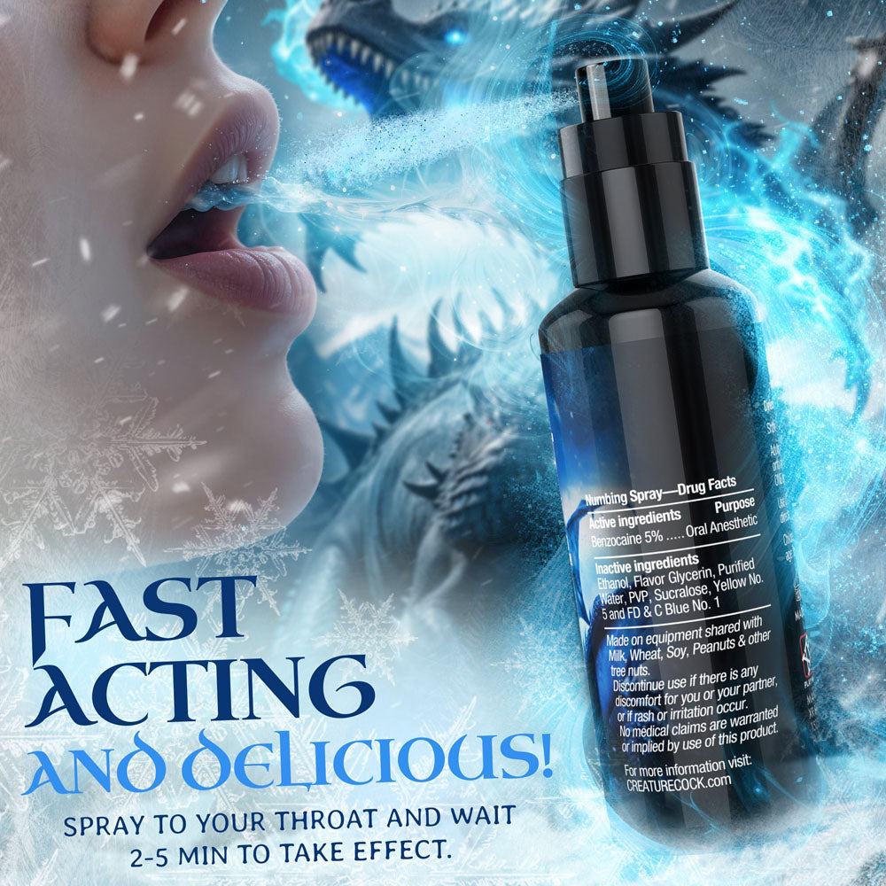 Creature Cocks Deep Throat Spray - Spearmint - Spearmint Flavoured Numbing Spray - 59 ml Spray-AH581-SPEAR