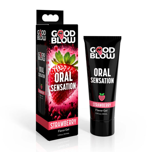 Good Blow Oral Sensation Gel - Strawberry - Strawberry Flavoured Oral Sex Gel - 44 ml Tube-AH590-STRAW