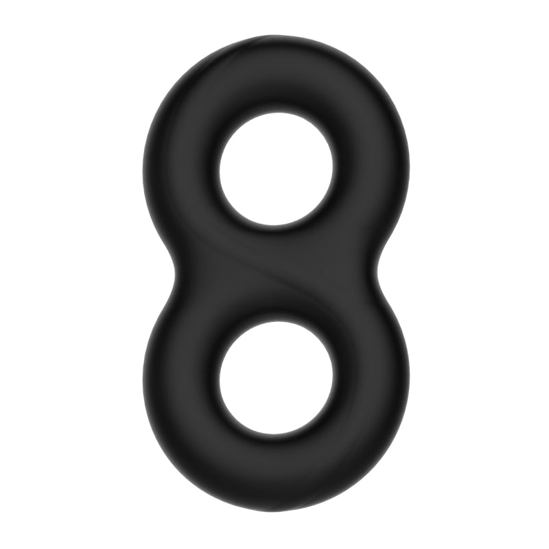 CRAZY BULL Double Donut Cock & Ball Ring - Black Cock & Ball Ring-BI-210185