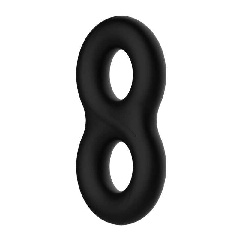 CRAZY BULL Double Donut Cock & Ball Ring - Black Cock & Ball Ring-BI-210185