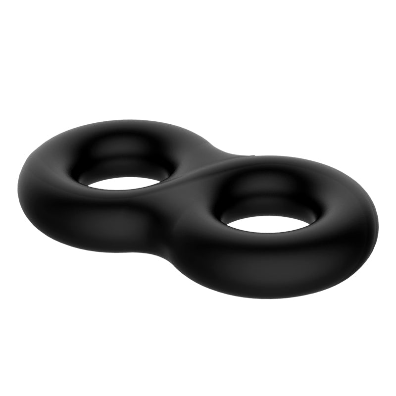 CRAZY BULL Double Donut Cock & Ball Ring - Black Cock & Ball Ring-BI-210185